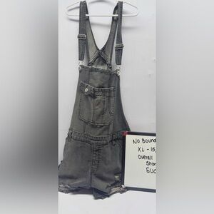 No Boundaries Charcoal Denim Shortalls